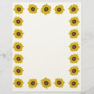 Plantilla de membrete de borde floral de girasol r
