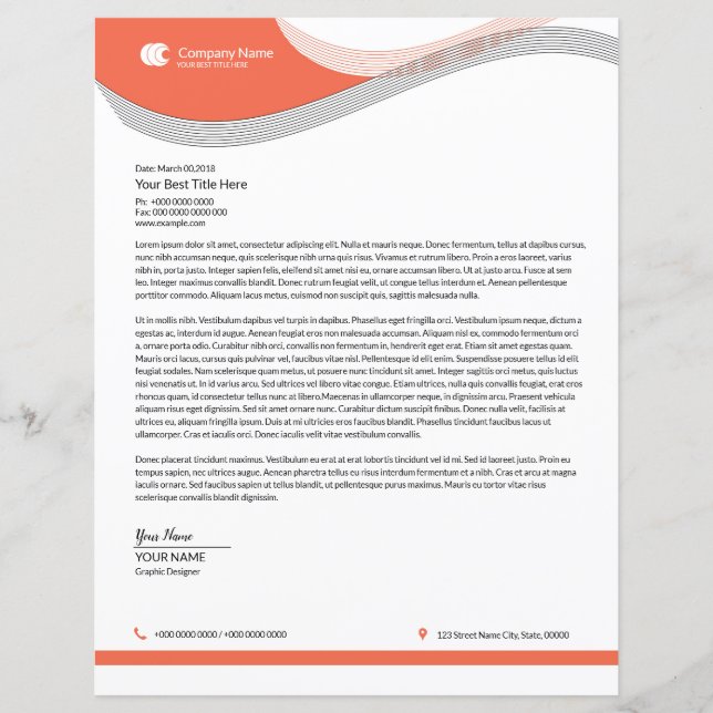 Plantilla de membrete de carta comercial (Anverso)