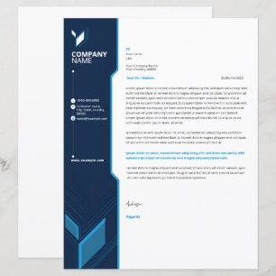 Plantilla de membrete de carta comercial