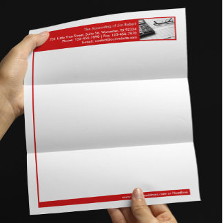 Plantilla de membrete de carta comercial de contab