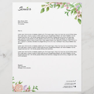 Plantilla de membrete de carta floral para negocio