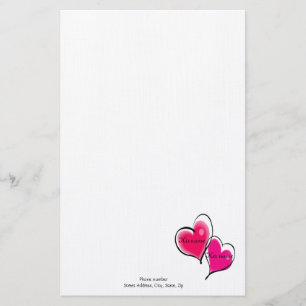 Plantilla de membrete de dos corazones