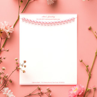 Plantilla de membrete de joyería Perla elegante