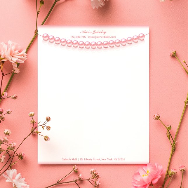 Plantilla de membrete de joyería Perla elegante (Subido por el creador)