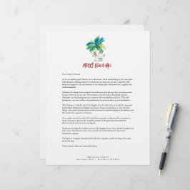Plantilla de membrete de Navidades tropicales