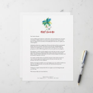 Plantilla de membrete de Navidades tropicales