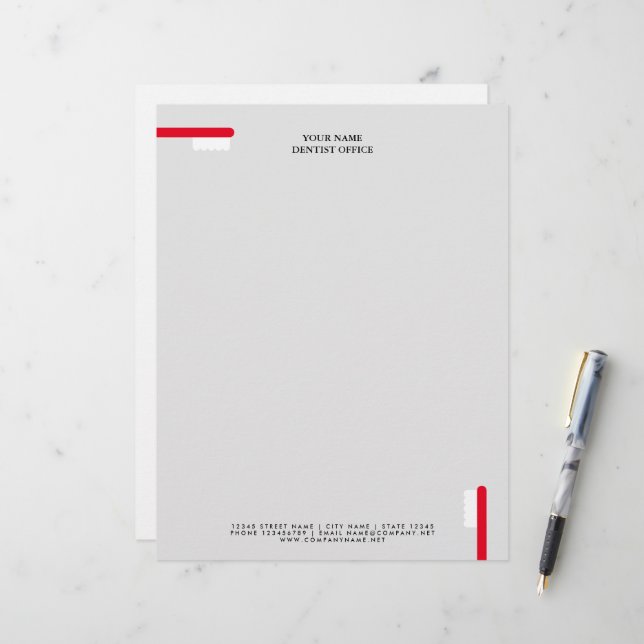 Plantilla de membrete de oficina para dentistas co (Anverso/Reverso In Situ)