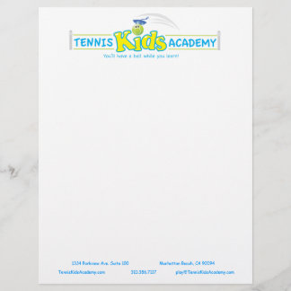 Plantilla de membrete de Tennis Kids Academy perso
