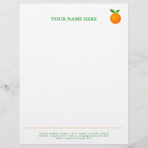 plantilla de membrete del logotipo de fruta naranj