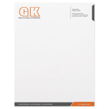Plantilla de membrete gris y naranja profesional
