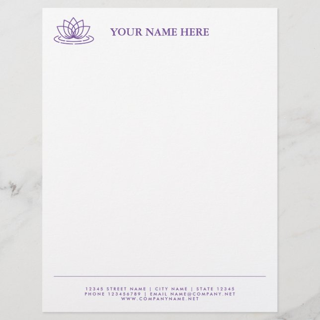 Plantilla de membrete profesional para yoga y más (Anverso)