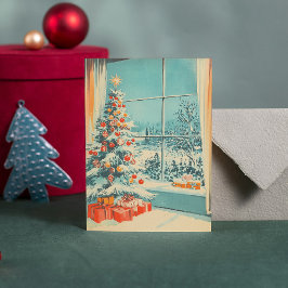 Plantilla de mensaje de escena de árbol de Navidad