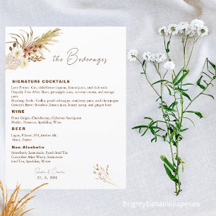 Plantilla de menú Bebida de Pampas