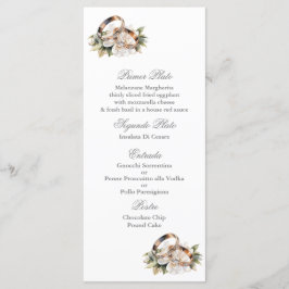 Plantilla de menú boda de anillo de oro