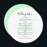 Plantilla de menú Boda de monograma redondeado<br><div class="desc">Plantilla de menú redondeada, o cuadrada, boda con monograma inicial en color verde menta. Las tarjetas blancas tienen un guión negro para el título y texto impreso para el listado de menús. Utilice espacios y letras mayúsculas para las secciones, o cambie la redacción según sea necesario. El monograma del boda...</div>