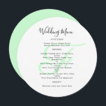 Plantilla de menú Boda de monograma redondeado<br><div class="desc">Plantilla de menú redondeada, o cuadrada, boda con monograma inicial en color verde menta. Las tarjetas blancas tienen un guión negro para el título y texto impreso para el listado de menús. Utilice espacios y letras mayúsculas para las secciones, o cambie la redacción según sea necesario. El monograma del boda...</div>
