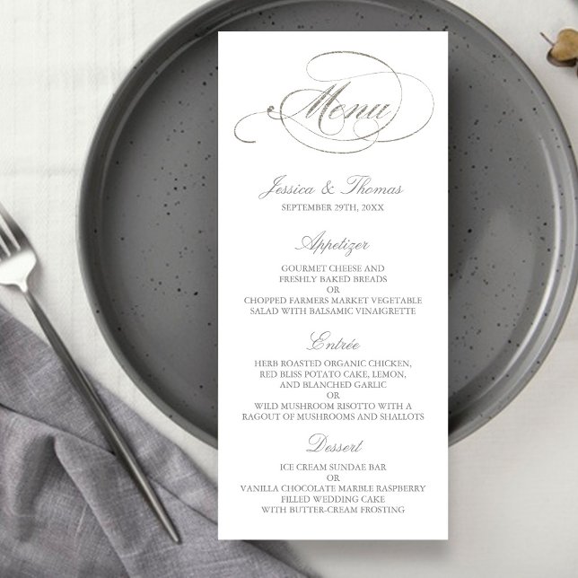 Plantilla de menú Boda de Relieve metalizado plate (Subido por el creador)