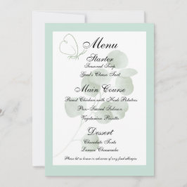 Plantilla de menú de boda boho de eucalipto, recep