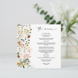 Plantilla de menú de boda boho Wildflower