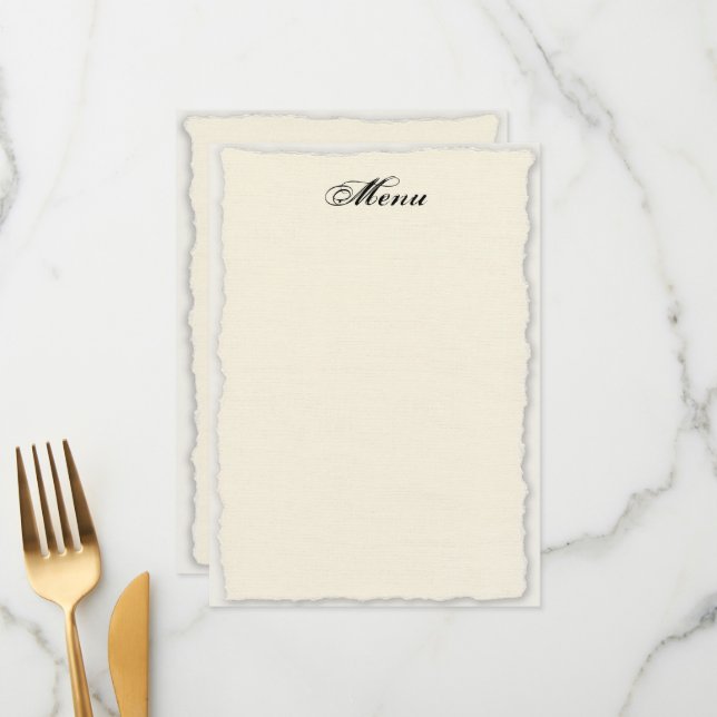 Plantilla de menú de boda clásico con borde de dec (Anverso/Reverso In Situ)