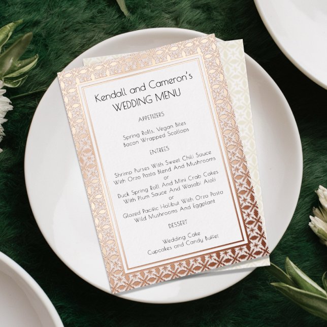 Plantilla de menú de boda con borde de lámina (Subido por el creador)