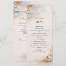 Plantilla de Menú de Boda en la Playa