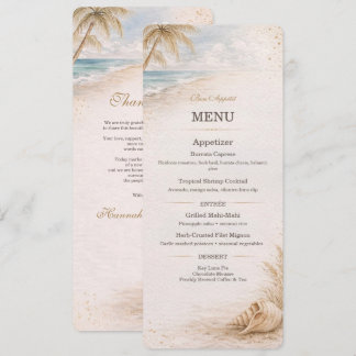 Plantilla de Menú de Boda en la Playa