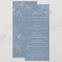Plantilla de menú de boda floral de lirio blanco a