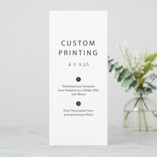 Plantilla de menú de boda impresa personalizada (Anverso de pie)