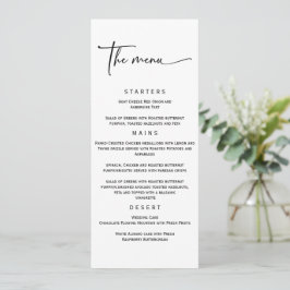 Plantilla de menú de boda simple y elegante