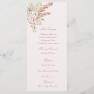 Plantilla de menú de boho rosa claro