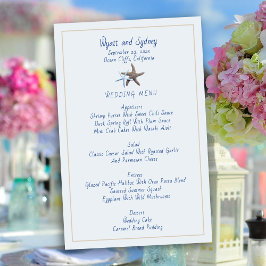 Plantilla de menú de casamiento de playa de Pareja