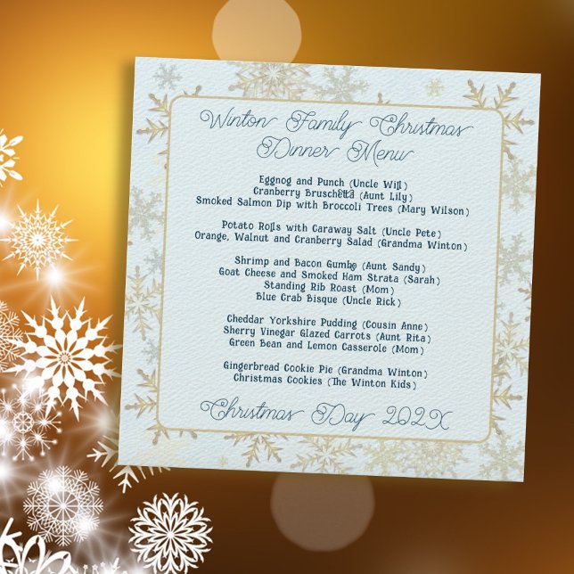 Plantilla de menú de cena de Navidades de familia  (Subido por el creador)