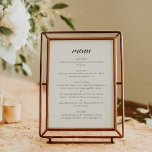 Plantilla de menú de matrimonio personalizado eleg<br><div class="desc">Este menú de personalizable impreso en crema de marfil y negro le da un toque sofisticado y refinado a su experiencia gastronómica. Con un diseño depurado y una caligrafía elegante en la parte superior, ofrece una lista de aperitivos, entrantes, platos principales y postres en un formato fácil de leer. Perfecto...</div>