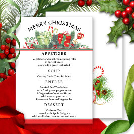 Plantilla de menú de Navidades clásicos caprichoso