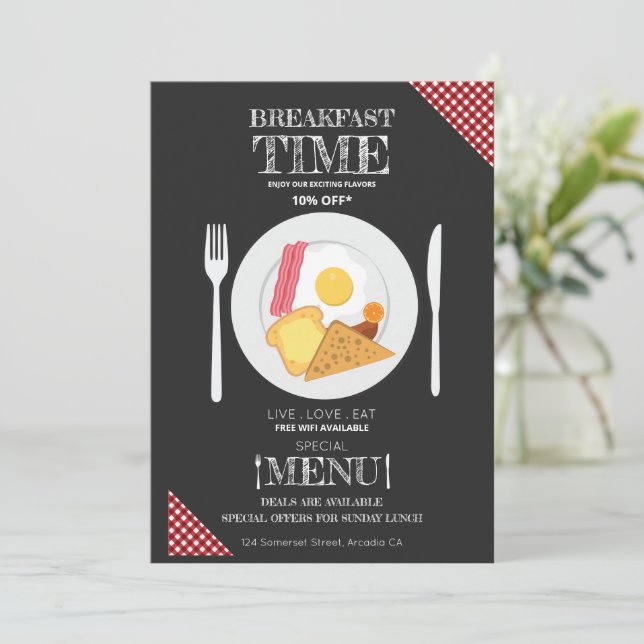 Plantilla de menú de restaurante simple y elegante (Anverso de pie)