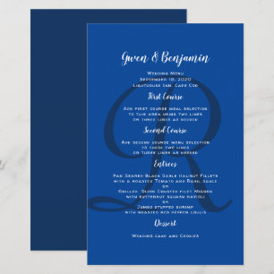 Plantilla de menú Entree del Boda de la Marina Ini