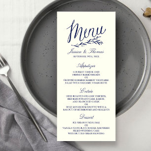 Plantilla de menú moda de la Marina y Boda de Marf