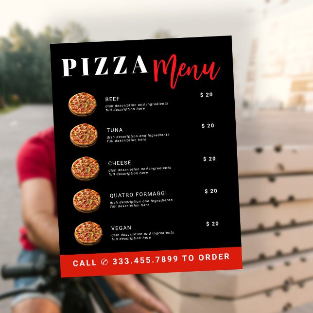 Plantilla de menú promocional de entrega de pizza (Subido por el creador)