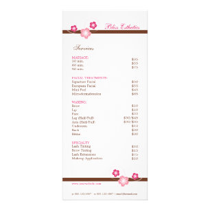 Plantilla de menú Sakura Spa rosa y marrón