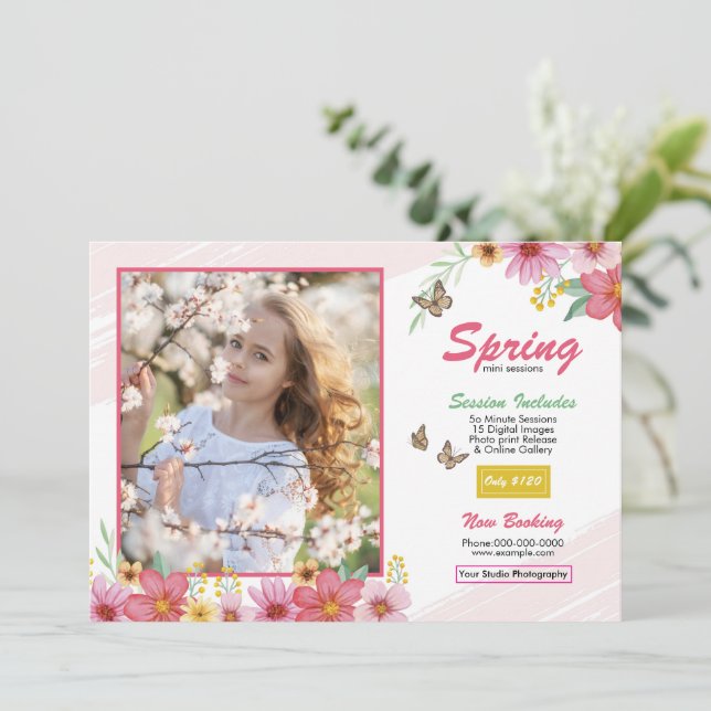 Plantilla de Minisesión de Fotografía de Primavera (Anverso de pie)