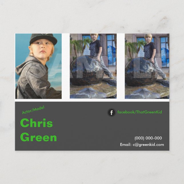 Plantilla de modelo de actor de postales de la tar (Anverso)