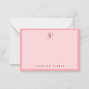 Plantilla de Monograma de Caligrafía Rosa Suave co