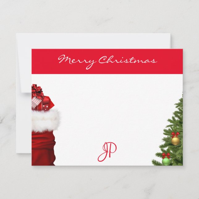 Plantilla de monograma de texto de Feliz Navidad e (Anverso)