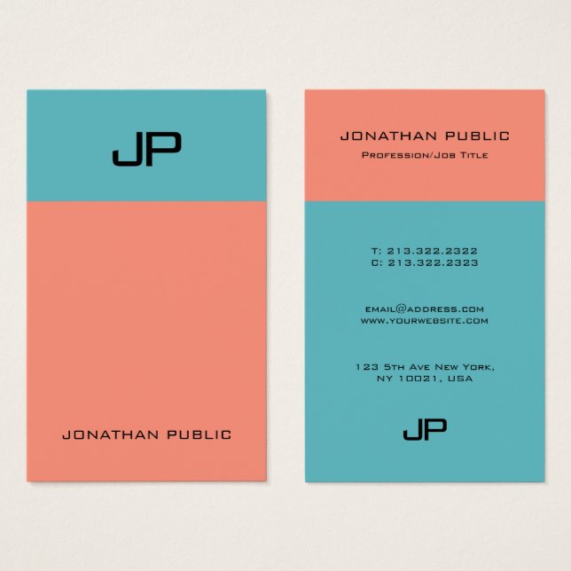 Plantilla de monograma moderno simple elegante (Anverso y reverso)