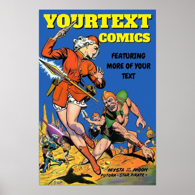 Plantilla de mujer de arte de portada de cómics de (Frente)