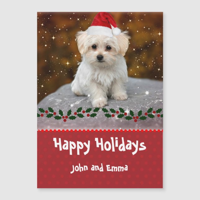 Plantilla de Navidad de cachorro de Maltes adorabl (Anverso)