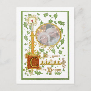 Plantilla de Navidades fotográficos Vintage Candle