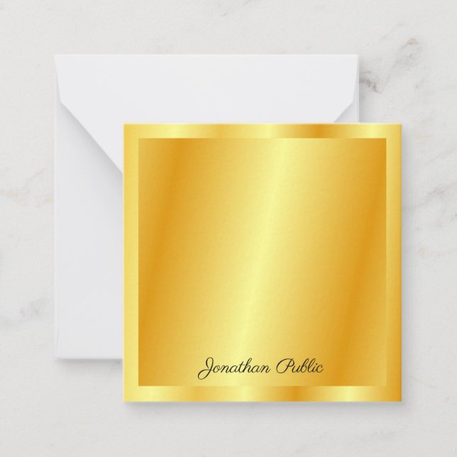 Plantilla de nombre de script manuscrito Faux Gold (Anverso)