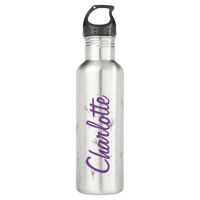 Plantilla de nombre personalizado de flor Botella  (Anverso)